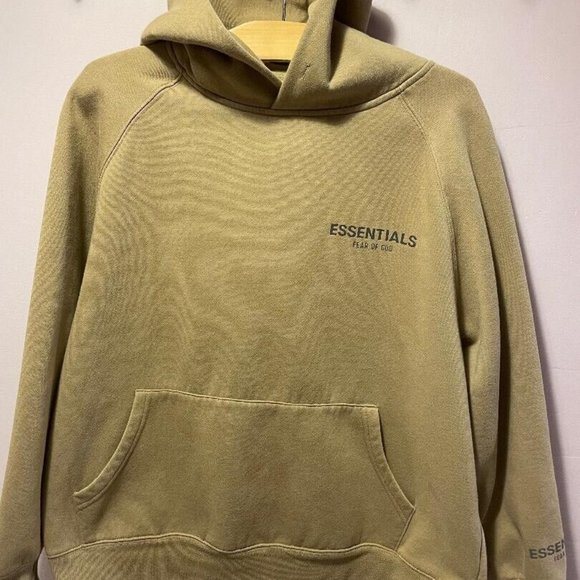 ESSENTIALS Fear Of God Adult HOODIE SAND Size (MEDIUM) FAST FREE SHIP